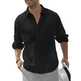 thumbnail image 4 of GENTS BLISS button Down Mens Shirts Long Sleeve Shirts for Men Solid TextureT-shirts, 4 of 7