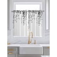 thumbnail image 2 of Tier Curtains 45 Inches Long, Grey Eucalyptus Leaves Window Treatment Curtain Drapes, Weeping Spring Botanical Summer Window Half Privacy Curtains for Bedroom Bathroom, 42"x45", 2 Panels, 2 of 7