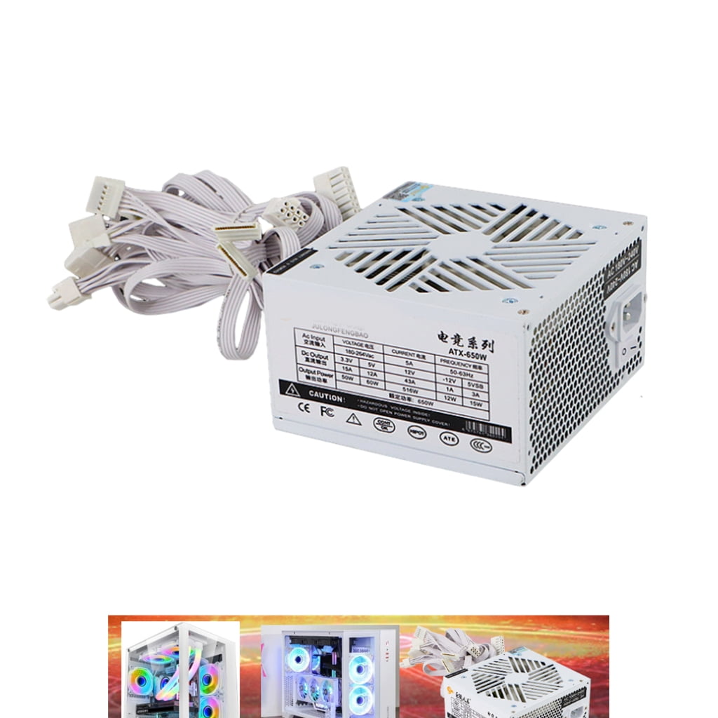 Zeiwohndc 650W Power Supply with 120mm Fan Video Game Computer Chassis Power Supply