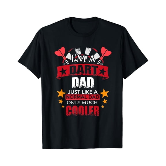 Funny Dart Dad T-Shirt Retro Darts Player Father's Day Gift Men's Graphic Tee Cool Hobby Apparel