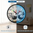 thumbnail image 5 of Voice Activated Clock with Glow Light 12 Inch Large Silent Wall Clock Battery Operated for Home Decor Black and White Chick, 5 of 8