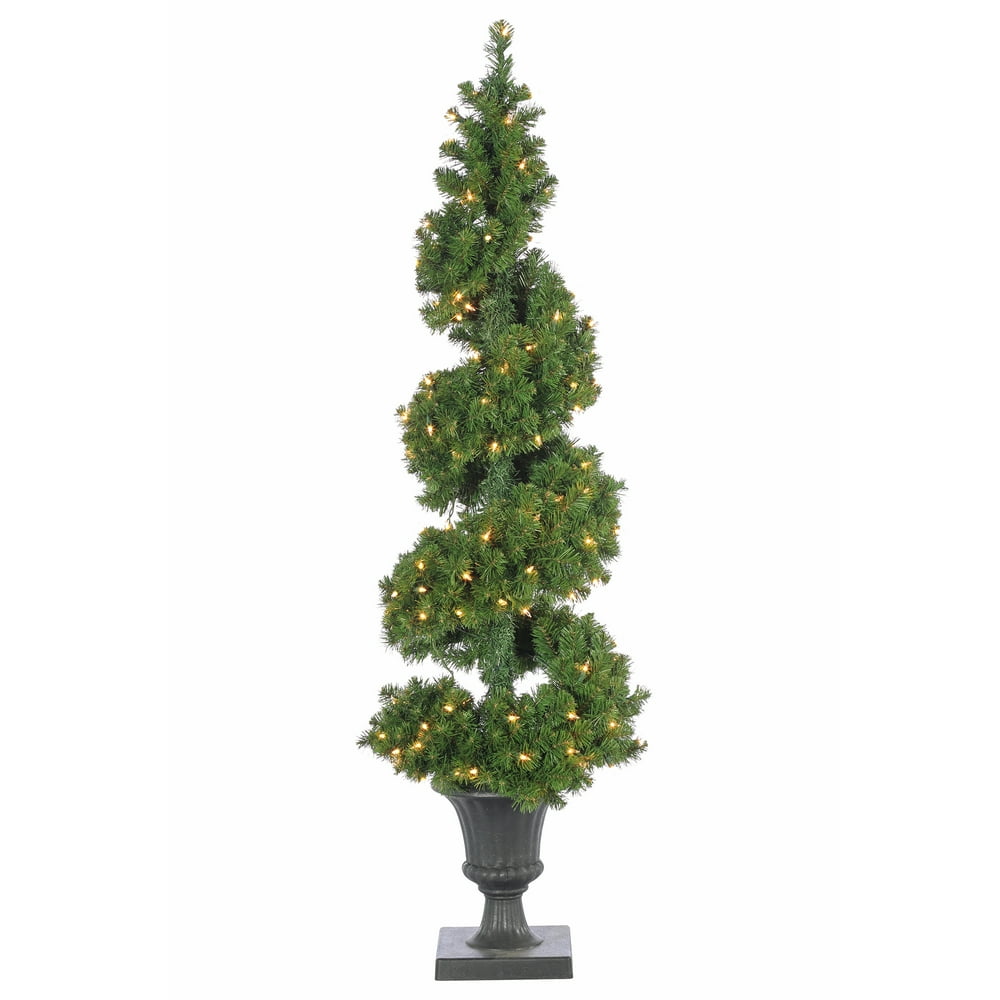 Sterling 5Ft. PreLit Potted Spiral Tree with Round Branch Tips and 150