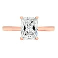 thumbnail image 3 of 2.0 ct Emerald Cut Genuine Cultured Diamond VS1-VS2 G-H 14K Rose Gold Solitaire Promise Wedding Statement Engagement Designer Ring size 7, 3 of 6