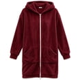 thumbnail image 5 of cocolona Long Fleece Jacket for Women Double-Sided Fuzzy Long Sleeve Outerwear Hooded Zipper Fall Winter Long Coat with Pocket, 5 of 6