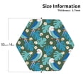thumbnail image 2 of Leather Coasters with Heat-resistant for Drinks, Cute Cartoon Parrot Flower White -标题2 Hexagon, 2 of 5