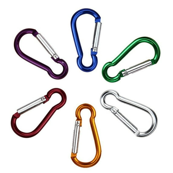 Naierhg 2Pcss Aluminum Alloy D Shaped Carabiner Spring Snap Clip Hooks Climbing Keychains