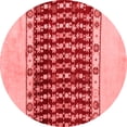 thumbnail image 1 of Ahgly Company Indoor Round Abstract Red Modern Area Rugs, 3' Round, 1 of 4
