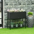 thumbnail image 3 of GVN Planter Garden Boxes Outdoor,Raised Garden Bed with Rattan Wicker Look for Herbs, Vegetables, Flowers, Brown, 3 of 13