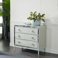thumbnail image 3 of DecMode 36" x 32" Cream Wood Chest with Ring Handles, 1-Piece, 3 of 18