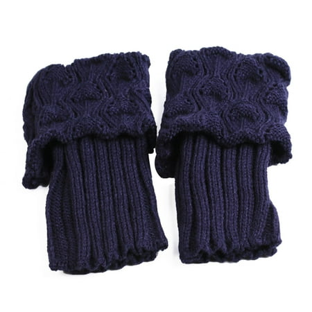 

Yoone 1 Pair Winter Women Cuffed Crochet Boot Cuffs Socks Knit Toppers Elastic Leg Warmers