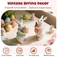 thumbnail image 4 of Easter Bunny Figurines Rustic Bunny Table Décor Rein Rabbit Statue Farmhouse Vintage Rabbit Figurines Gift for Spring Easter Party Supplies White Set of 2 Set 4, 4 of 7