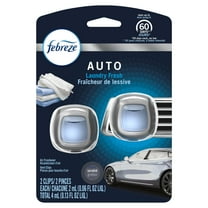 Febreze Auto Odor-Eliminating Car Freshener Vent Clip, Laundry Fresh, .06 oz, 2 Pack
