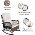 thumbnail image 2 of Stylish Rattan Rocking Chair with Tall Backrest and Wide Armrests in Dark Brown, Perfect for Your Garden or Backyard, 2 of 8