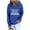 Blue, variant on QUINDOS Womens Hoodies Plus Size Letter Womens Sweatshirts Plus Size Casual Long Sleeve Graphic Crew Neck Pullover Tops
