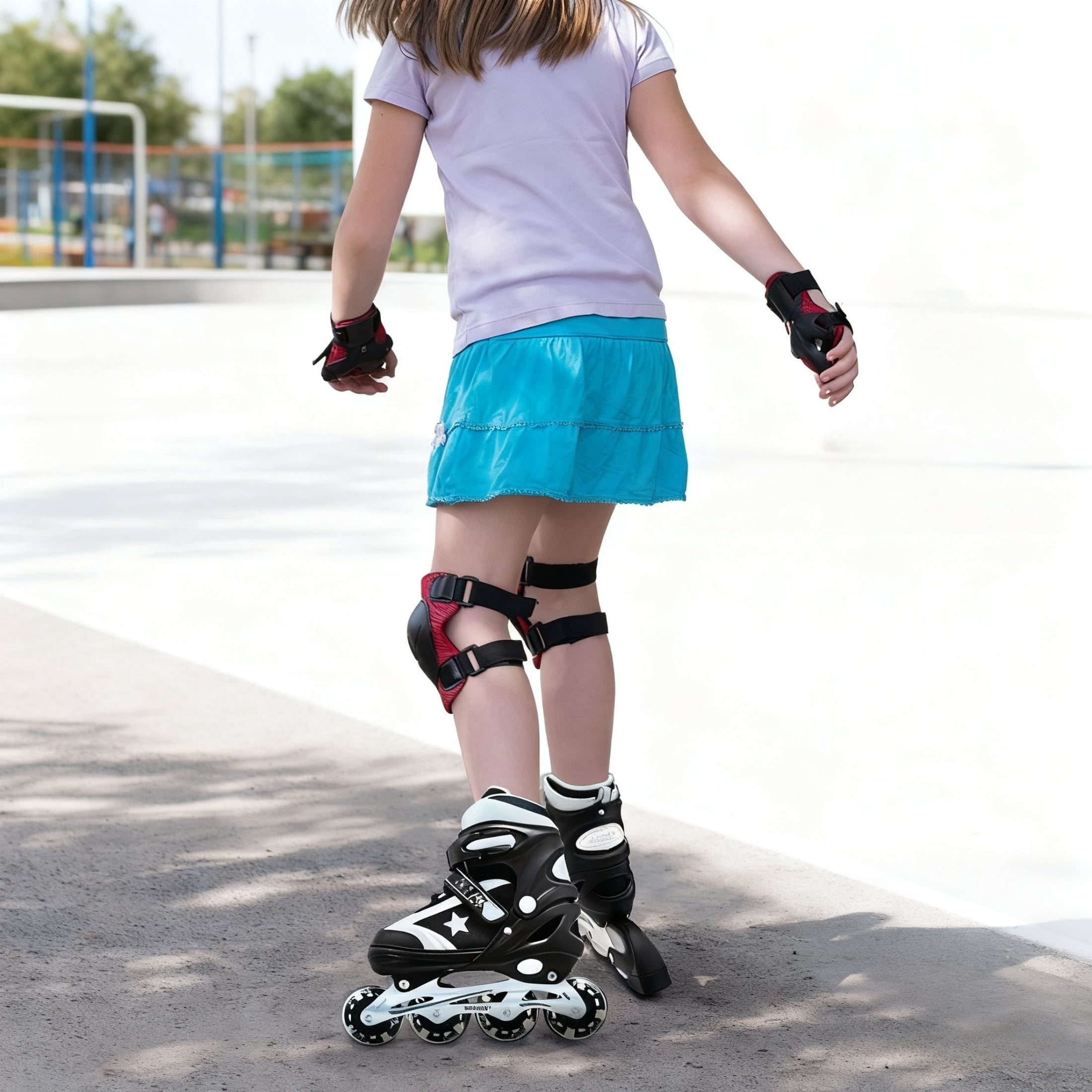JZY Youth Inline Skates with 8 Glowing Light-Up Wheels,Durable Aluminum Frame for Beginners,For Boys & Girls Ages 5-12,For Indoor and Outdoor Skating