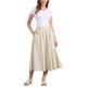 thumbnail image 2 of Falda midi acampanada con cintura elástica y bolsillos para mujer INSPIRE CHIC M color caqui, 2 of 5