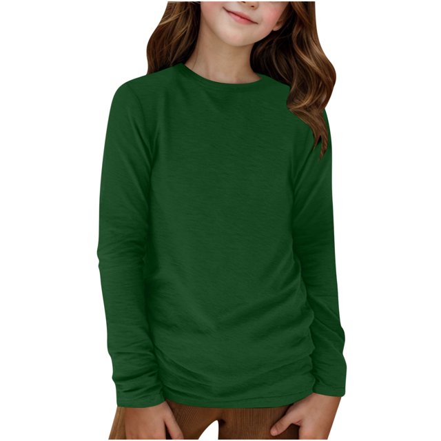 COM1950s Chemises à Manches Longues pour Garçons, Chemise d'Automne pour Garçons, Chemises à Manches Longues Unies pour Filles, T-Shirts Col Rond pour Enfants, T-Shirts d'Automne 5-14 Ans, Chemises d'Automne pour Enfants, Chemise à Manches Longues pour Bébé Garçon