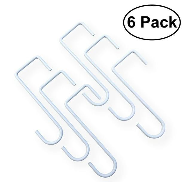 Patio Hooks 3x8in 6 Pack White Steel Hangers Great Brackets for