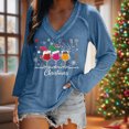 thumbnail image 5 of FDGIU Cute Christmas Graphic Tee for Women, Long Sleeve Crewneck Blouse, Cozy Loose Fit for Holiday Parties, 5 of 6