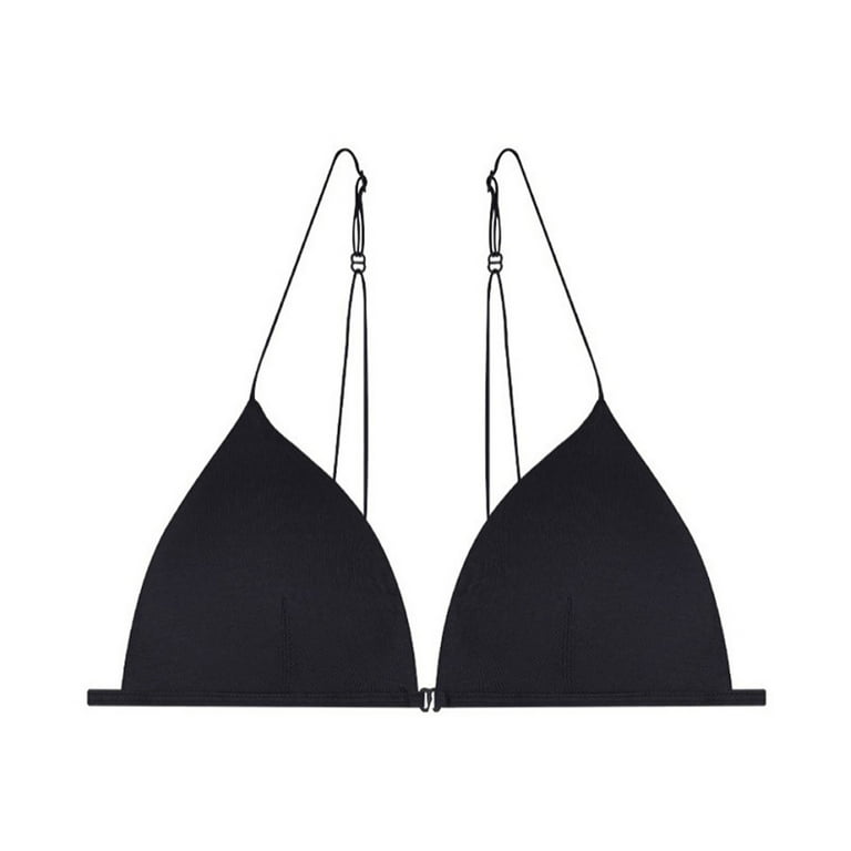 Bralette For Women Girls Teens Low Support Triangle V Neck Bra Front Button  Slim Strap Training Bra Padded Wire Woman Bras 36 C 