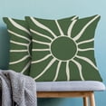 thumbnail image 2 of Summer Outdoor Pillow Covers 18x18 Inch 2 Pcs, Sage Green Cream Sun Boho Decorative Throw Pillows,Sunshine Abstract Farmhouse Decor Pillowcase Linen Cushion Cover for Home Couch Sofa Bed, 2 of 6