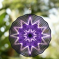 HELLOYOUNG 10inch Hanging Wind Chime - Artistic Outdoor Decor with 360° Rotating Hook  Dynamic Spinning Design. Perfect for Spring/Summer Patio/Lawn/Garden, Ideal Gift for Home & Yard Ornament.