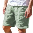 thumbnail image 2 of Vivianyo HD Fashion Summer Shorts for Big Mens and Tall Men's Cotton Elastic Drawstring Color Sports Pocket Shorts, 2 of 6