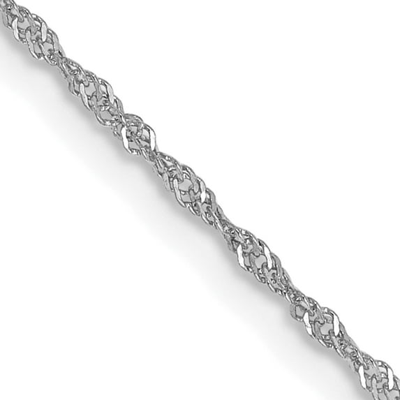 18K White Gold Jbsp's Wg 1.1mm Singapore Chain (16 X 1.1) Made In Italy 18lp12-16