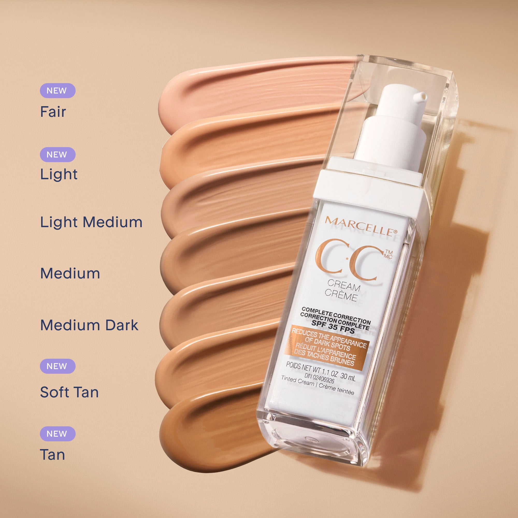 Marcelle CC Cream SPF 35, 30 mL, The multitasking cream for a perfect glow.
