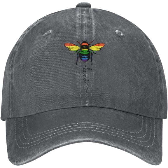 Bee Kind LGBT Cowboy Hat Men Vintage Baseball Cap Women Dad Hat Sun Hat Adjustable Trucker Hat Black