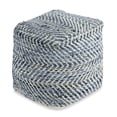 thumbnail image 2 of Signature Design by Ashley Traditional Chevron Pouf  Blue, 2 of 5