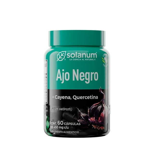 Suplemento alimenticio Solanum HB ajo negro + cayena 60 cápsulas de 450 mg