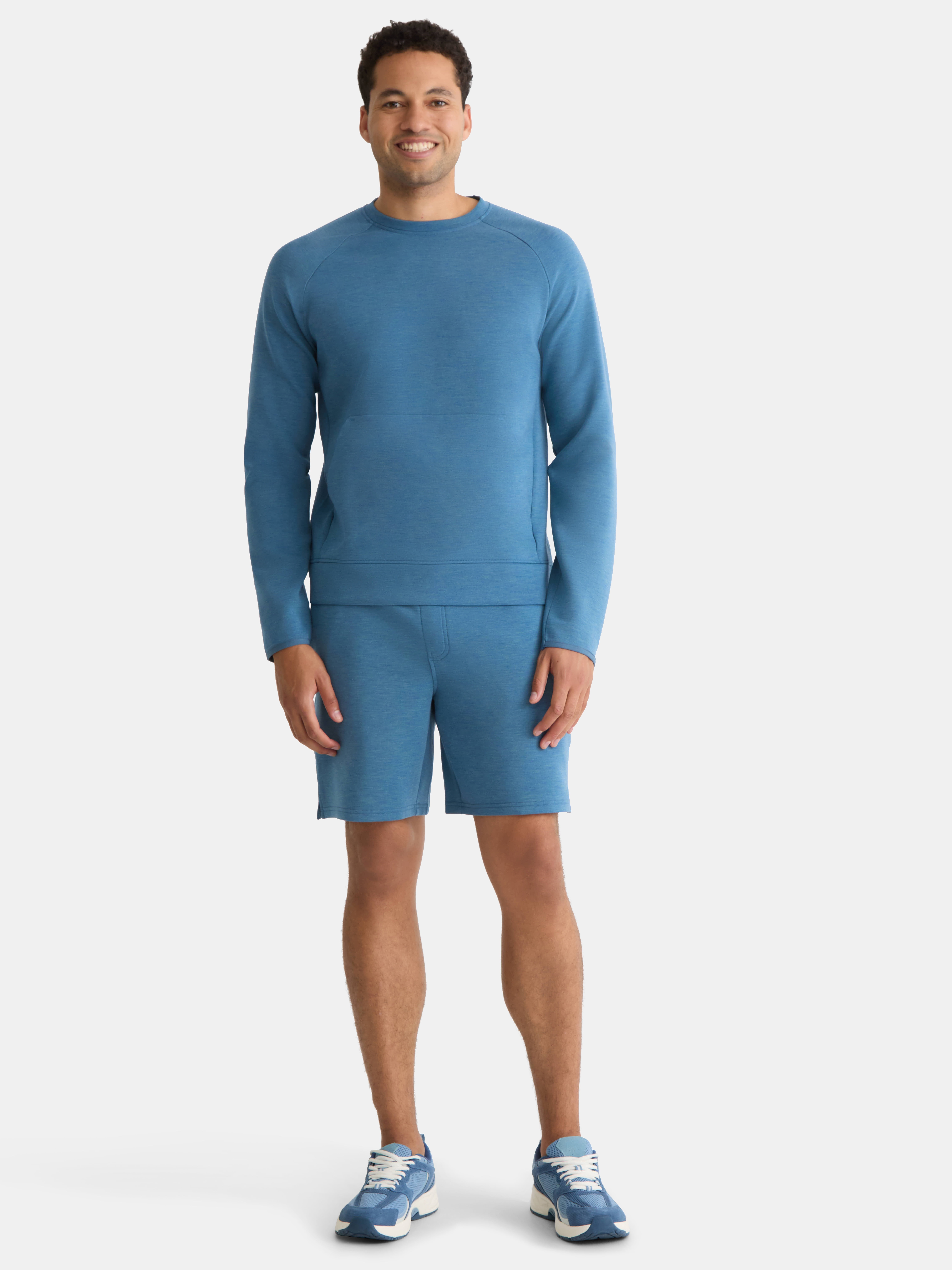 Athletic Works Men's and Big Men's Fusion Double Knit Crewneck Sweatshirt, Sizes S-5XL