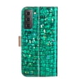 thumbnail image 3 of SaniMore for Samsung Galaxy S23 Wallet Case with Card Slot, Bling Sparkle Glitter Magnetic Clasp Purse Soft TPU + PU Leather Cover with Practical Bracket Shockproof Protection Shell, Green, 3 of 8