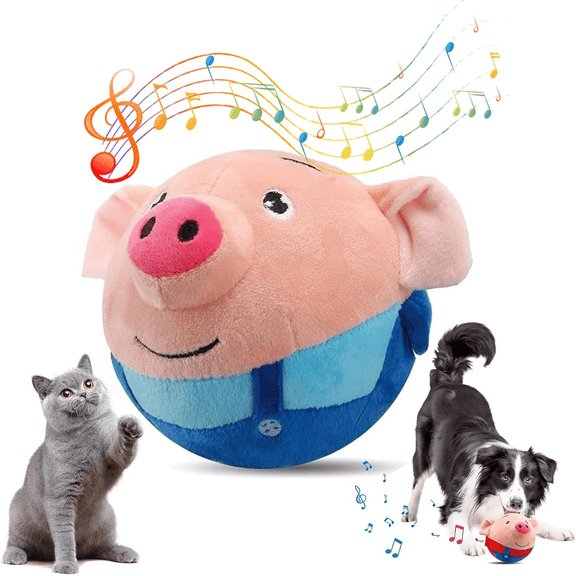 Active Moving Pet Plush Toy, 2026 Upgraded Remote Control Squeaky Moving Dog Ball Toy Interactive Puppy Toys, Cartoon Plush Bounce Talking Toys to Keep Dogs Busy