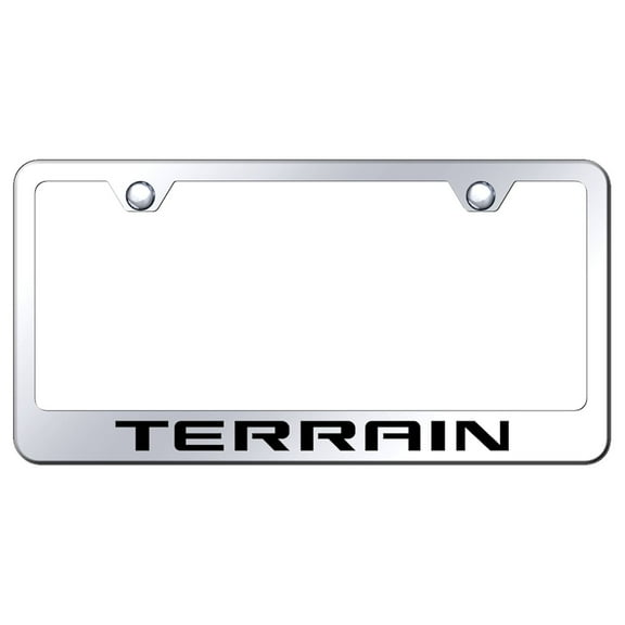 GMC Terrain Laser Etched Logo Stainless Steel License Plate Frame (Chrome)