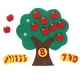 thumbnail image 5 of 1 Juego de manzanas digitales de tela no tejida con forma de árbol para desarrollar el pensamiento cognitivo y contar manzanas., 5 of 7