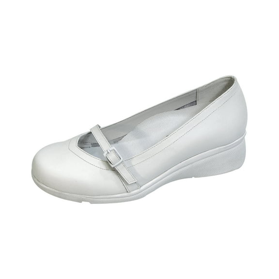 24 HOUR COMFORT Dixie Wide Width Professional Sleek Shoe WHITE 5.5