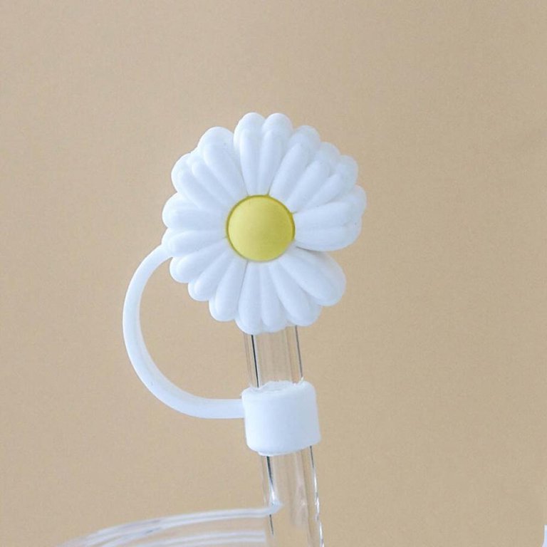 Reusable Straw Tips Cover - Sunflower Pattern, Dust-proof Plug