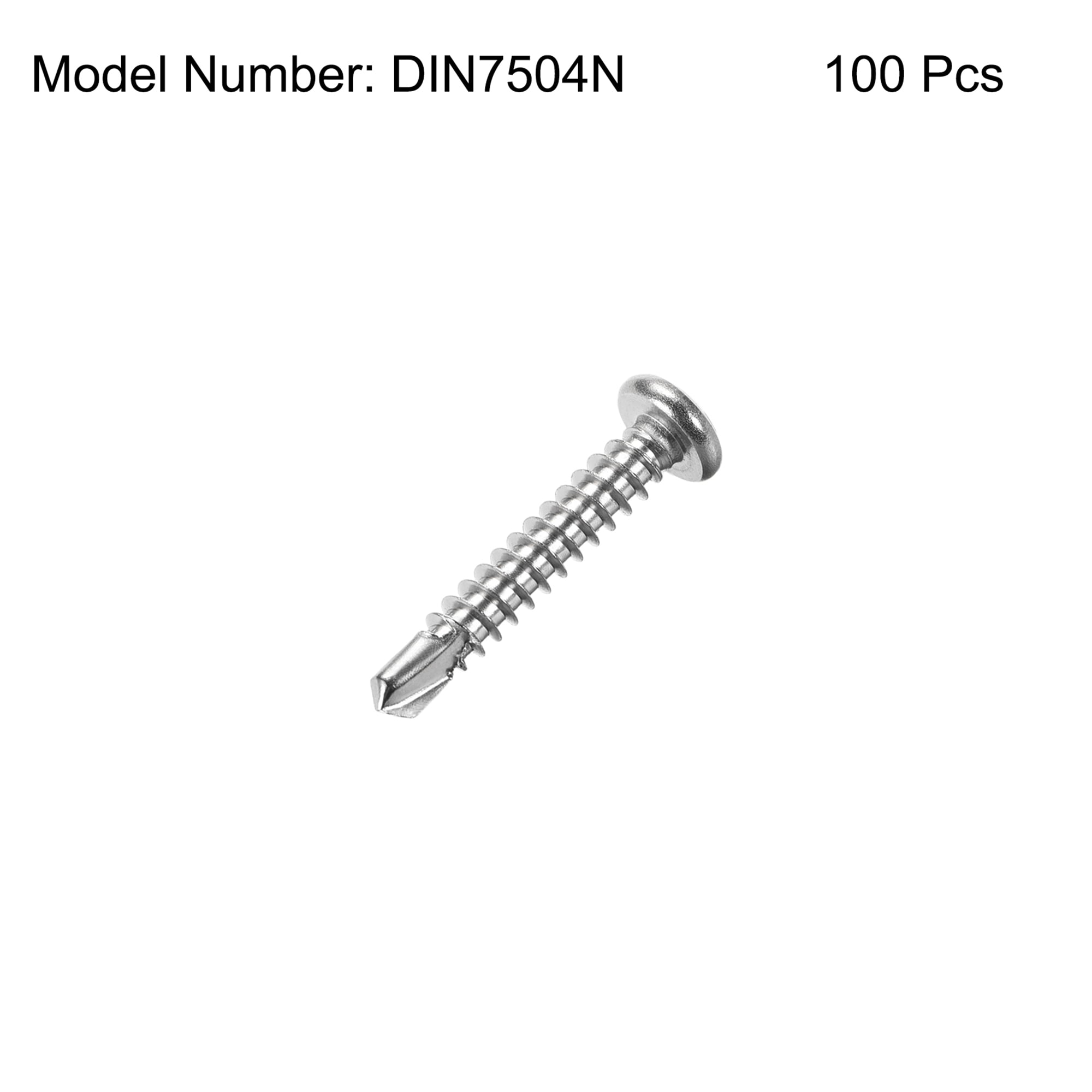 #8 x 1/2" Phillips Pan Head Self Drilling Screws DIN7504-N 410 Stainless Steel