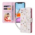thumbnail image 1 of Compatible avec Iphone 11 Étui Rétro Fleur Dorée en Cuir Pu Blocage Rfid Portefeuille, 1 of 3