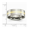thumbnail image 2 of Titanium 14k Gold Inlay Flat 8mm Polished Band - Size 11.5, 2 of 2