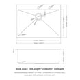 thumbnail image 2 of 30×22×10 Inches, 16 Gauge Stainless Steel Undermount Single Bowl Top Mount Kitchen Sink., 2 of 8