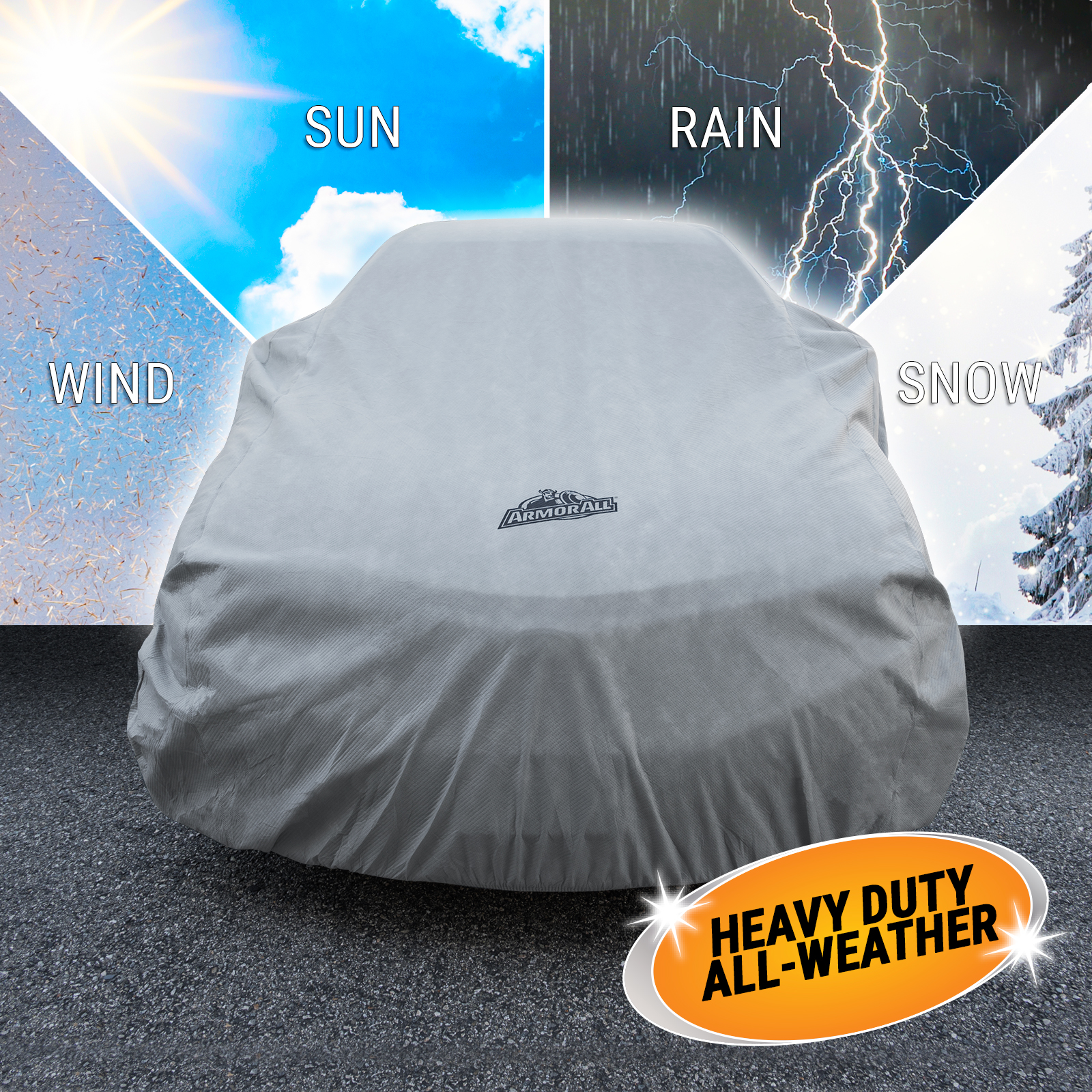 Armor All Car Cover, Heavy Duty All Weather Protection, Fits Sedan Length  up to 175