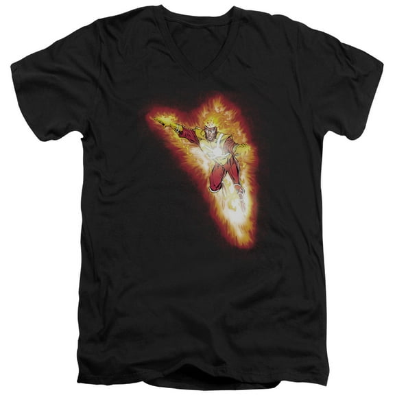 JLA Justice League Firestorm Blaze S/S Adult V-Neck Black
