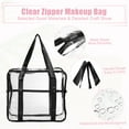 thumbnail image 4 of Unique Bargains Clear Toiletry Bag Waterproof Transparent Tote Bag for Women Zipper Makeup Bag Black, 4 of 7