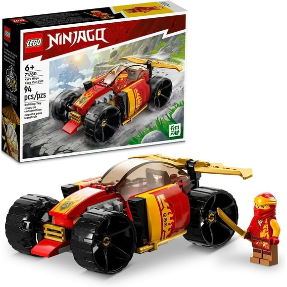 ERDS-NINJAGO Kai's Ninja Race Car EVO, 2 in 1 Race Car Building Toy Set, Kids Can Build an Off Road Vehicle or Race Car, Ninja Minifigure with Toy Swords, Gift for Boys, Girls and Kids Ages 6+, 71780