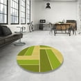 thumbnail image 4 of Ahgly Company Machine Washable Indoor Square Transitional Dark Yellow Green Area Rugs, 3' Square, 4 of 7