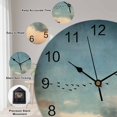 thumbnail image 6 of Wall Clock 14 inch Ombre Blue Red Sky Birds Battery Operated Clocks Silent Non-Ticking Wallclock Vintage Style Round Decorative Wall Clocks for Home Office School, 6 of 8