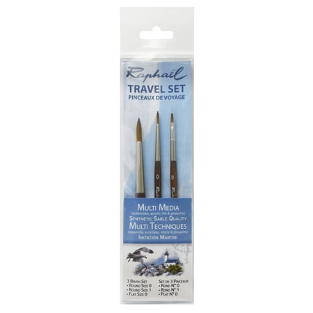 UPC: 3046451873289 | Raphael Assorted Shape Synthetic Bristle Art Brushes (3 Pack)